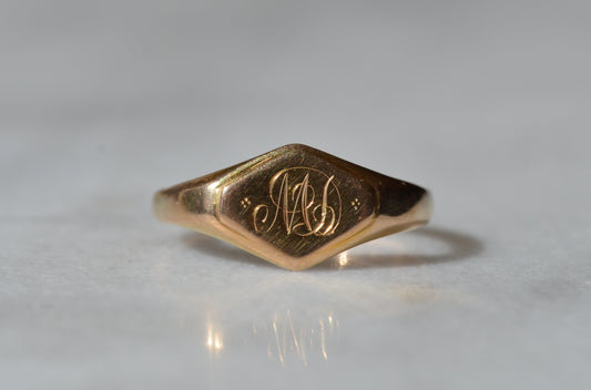 Unique Lozenge Signet Ring MD