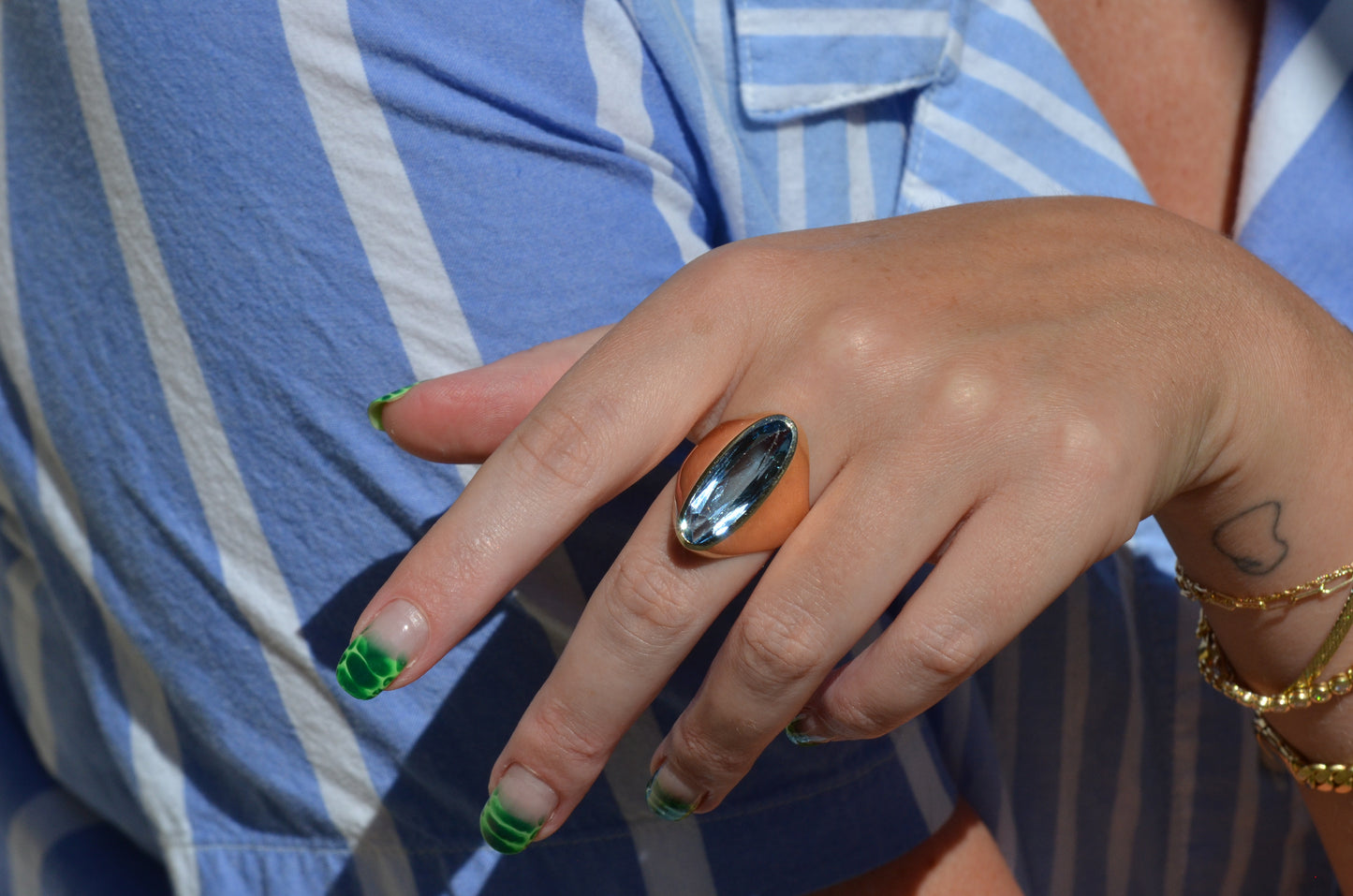 Dramatic Vintage Synthetic Spinel Cocktail Ring