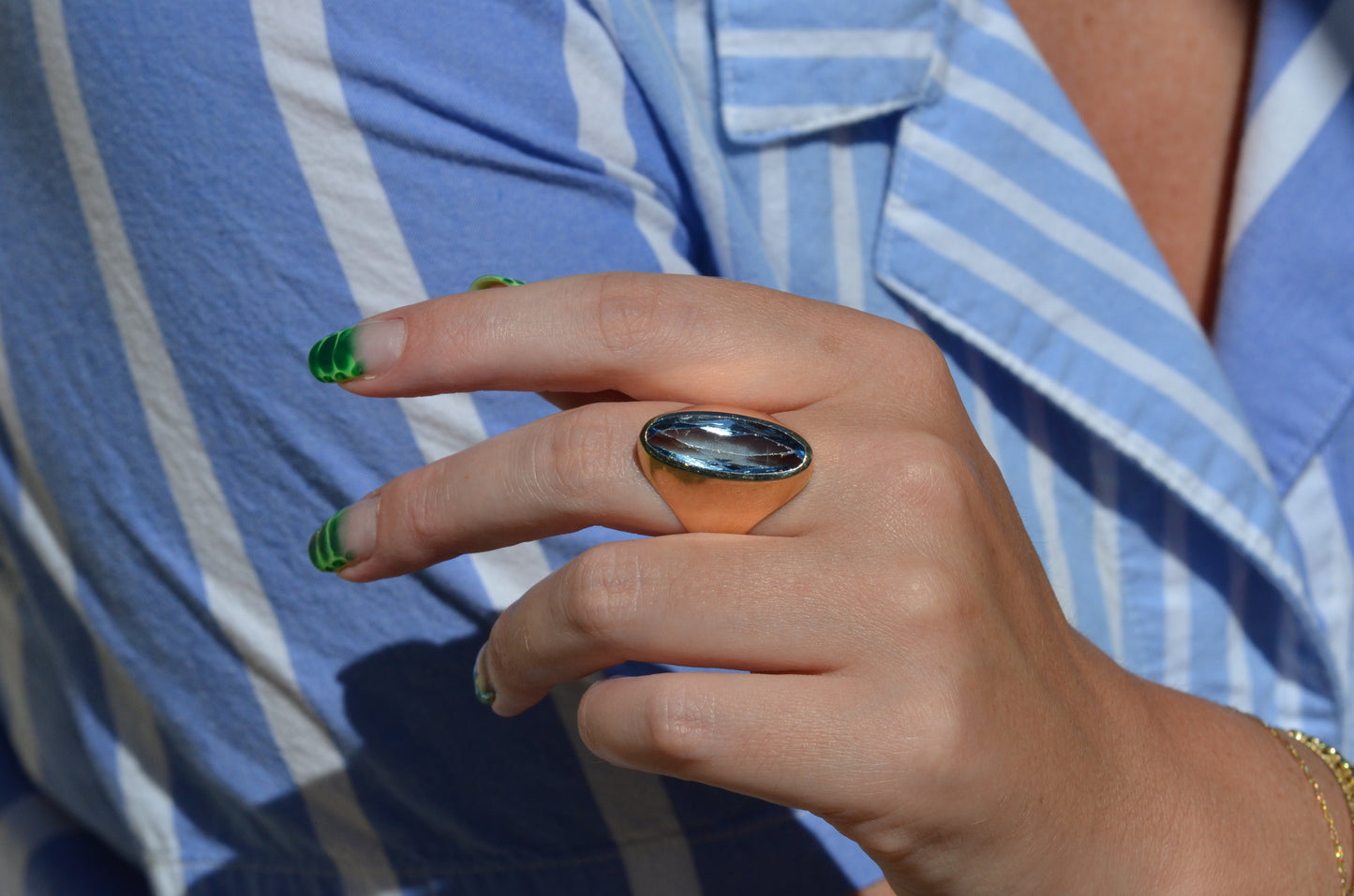Dramatic Vintage Synthetic Spinel Cocktail Ring