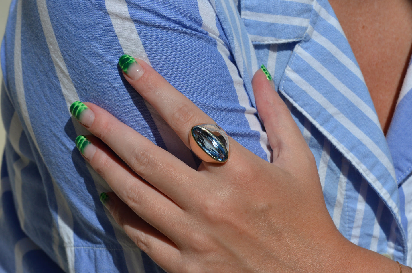Dramatic Vintage Synthetic Spinel Cocktail Ring