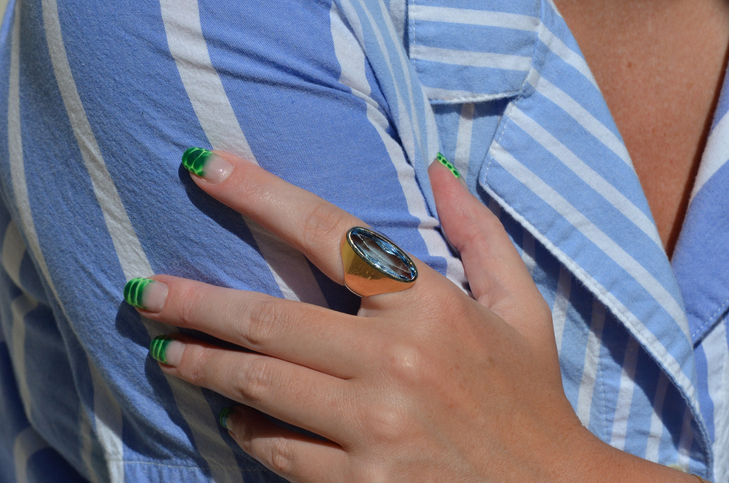 Dramatic Vintage Synthetic Spinel Cocktail Ring