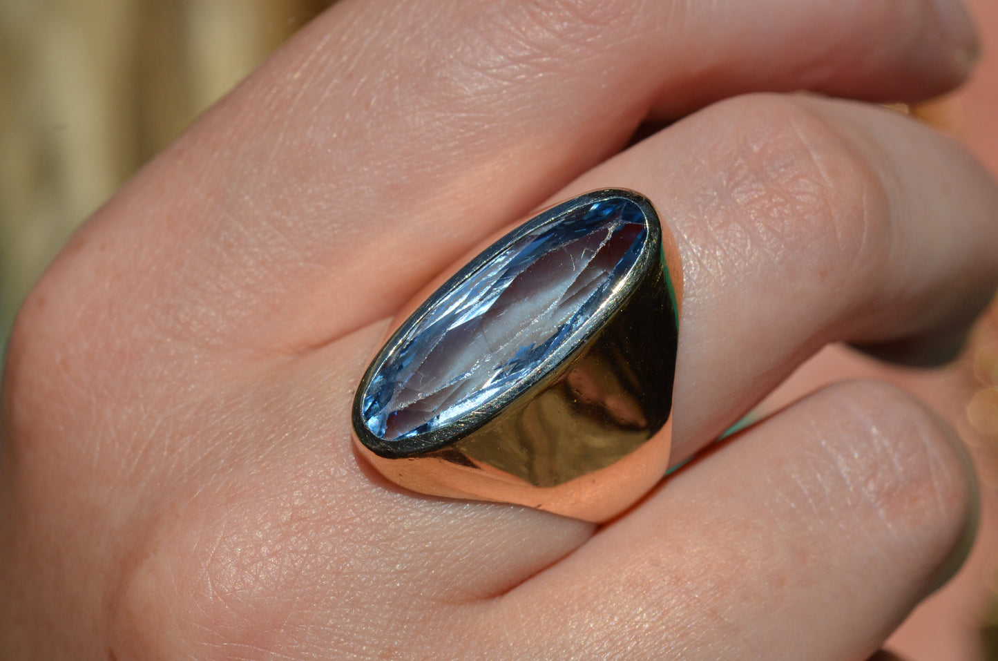 Dramatic Vintage Synthetic Spinel Cocktail Ring