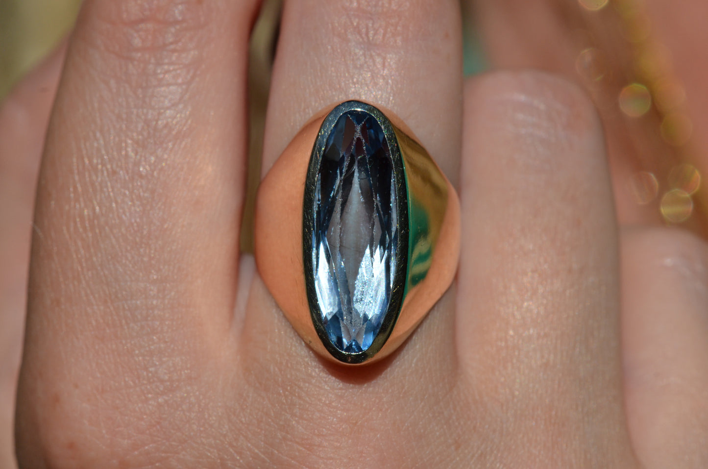 Dramatic Vintage Synthetic Spinel Cocktail Ring