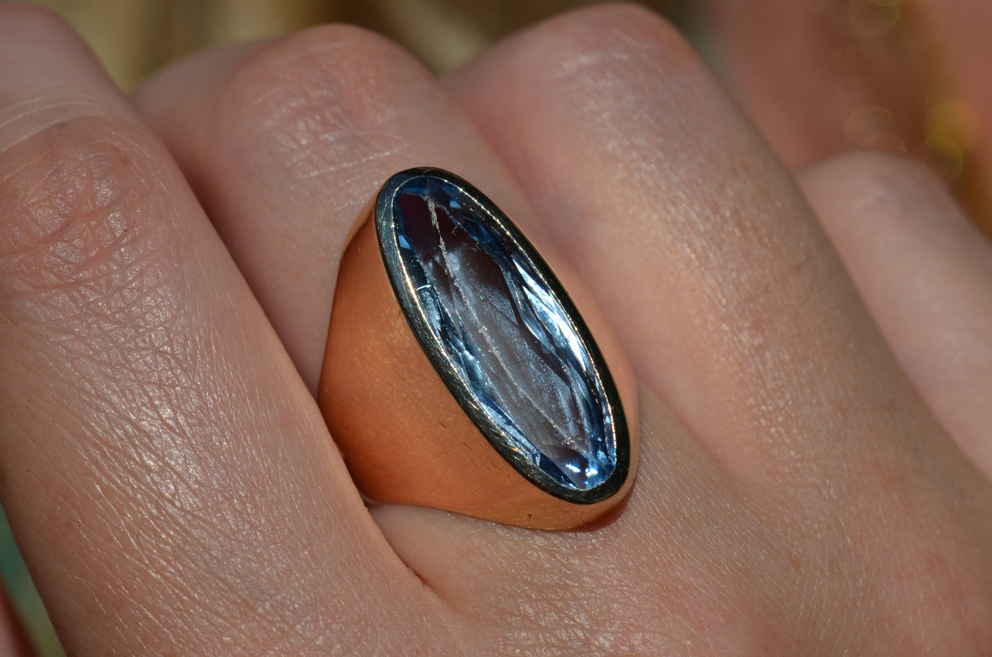 Dramatic Vintage Synthetic Spinel Cocktail Ring