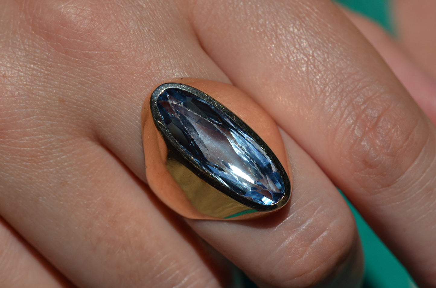 Dramatic Vintage Synthetic Spinel Cocktail Ring