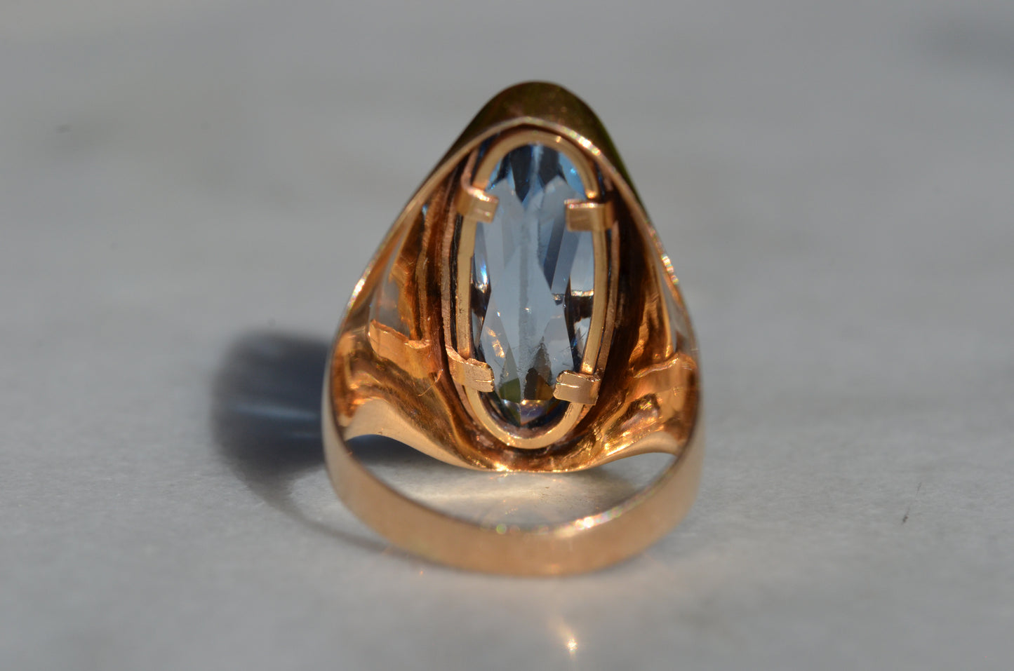 Dramatic Vintage Synthetic Spinel Cocktail Ring