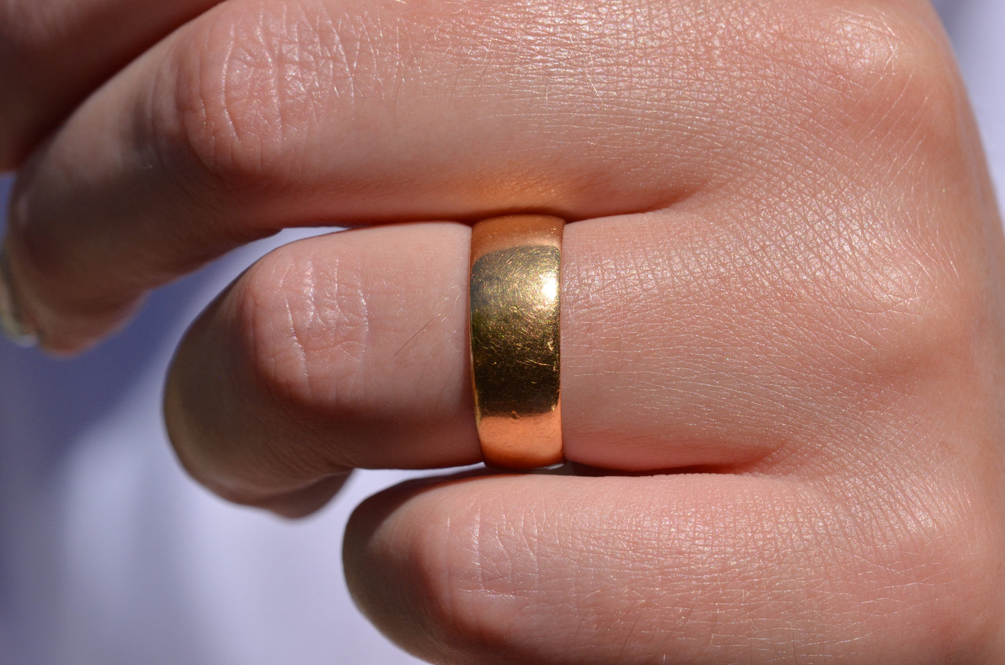 Heavy Inscribed 22k Band 1910 7.5