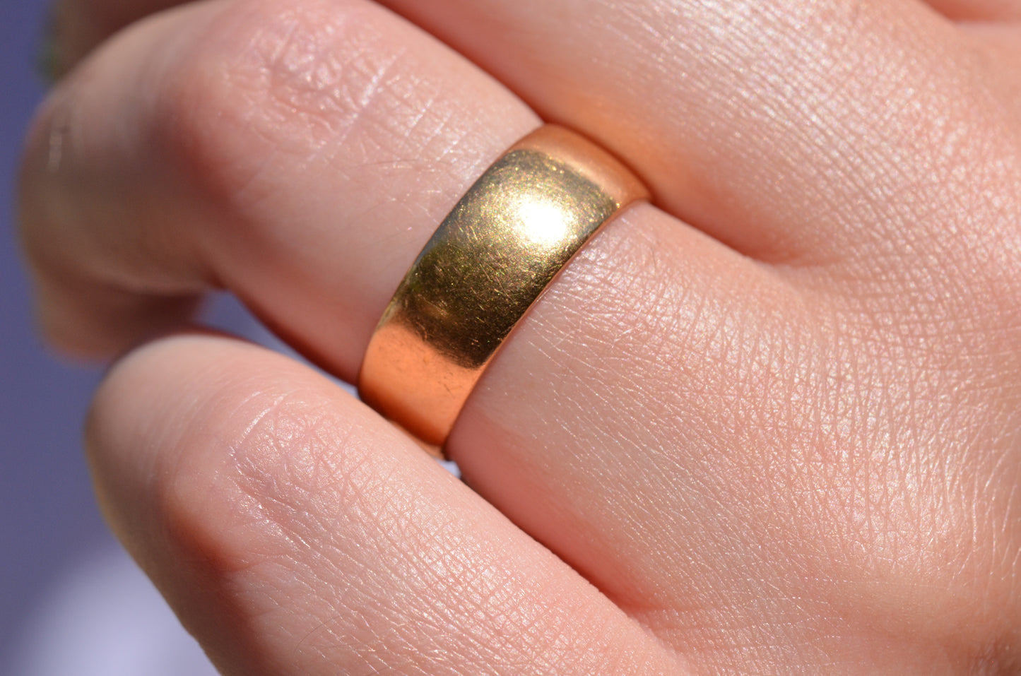 Heavy Inscribed 22k Band 1910 7.5