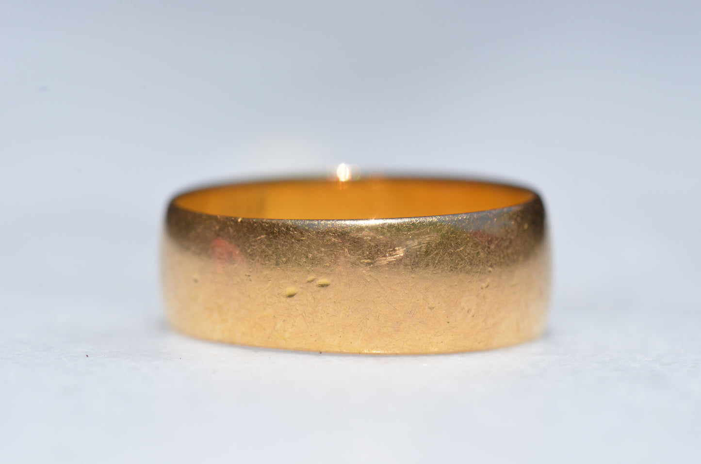 Heavy Inscribed 22k Band 1910 7.5