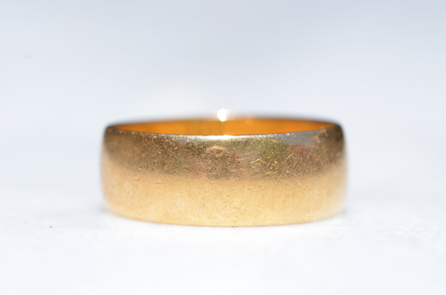 Heavy Inscribed 22k Band 1910 7.5