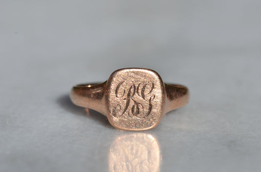 Warm Antique BG Signet Ring