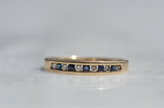 Charming Vintage Sapphire and Diamond Half Eternity