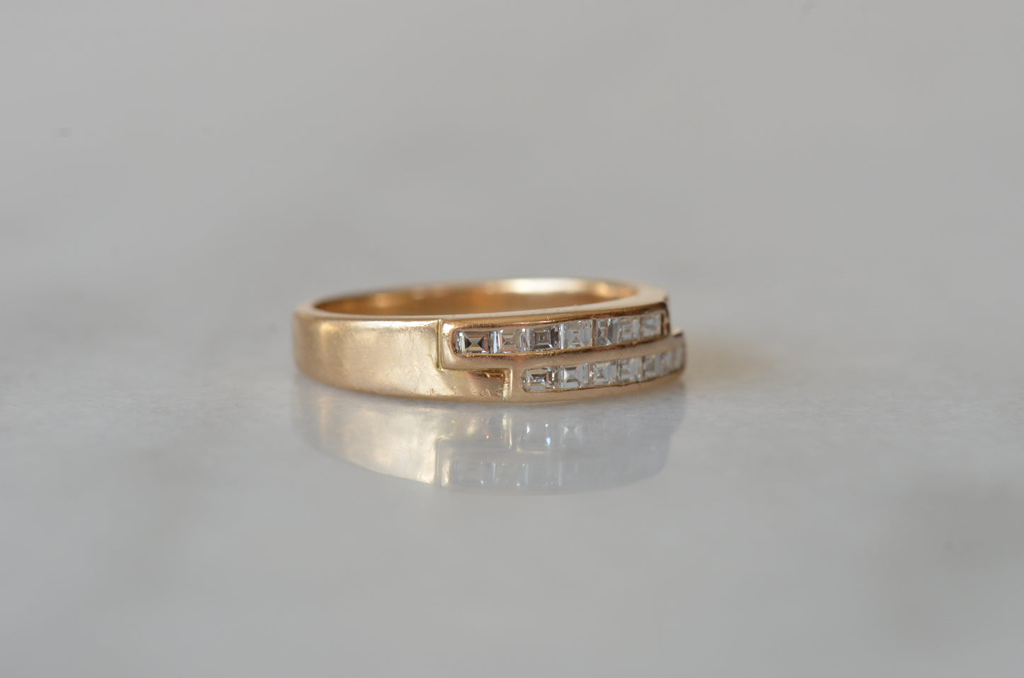 Sexy Vintage Carré Cut Diamond Band