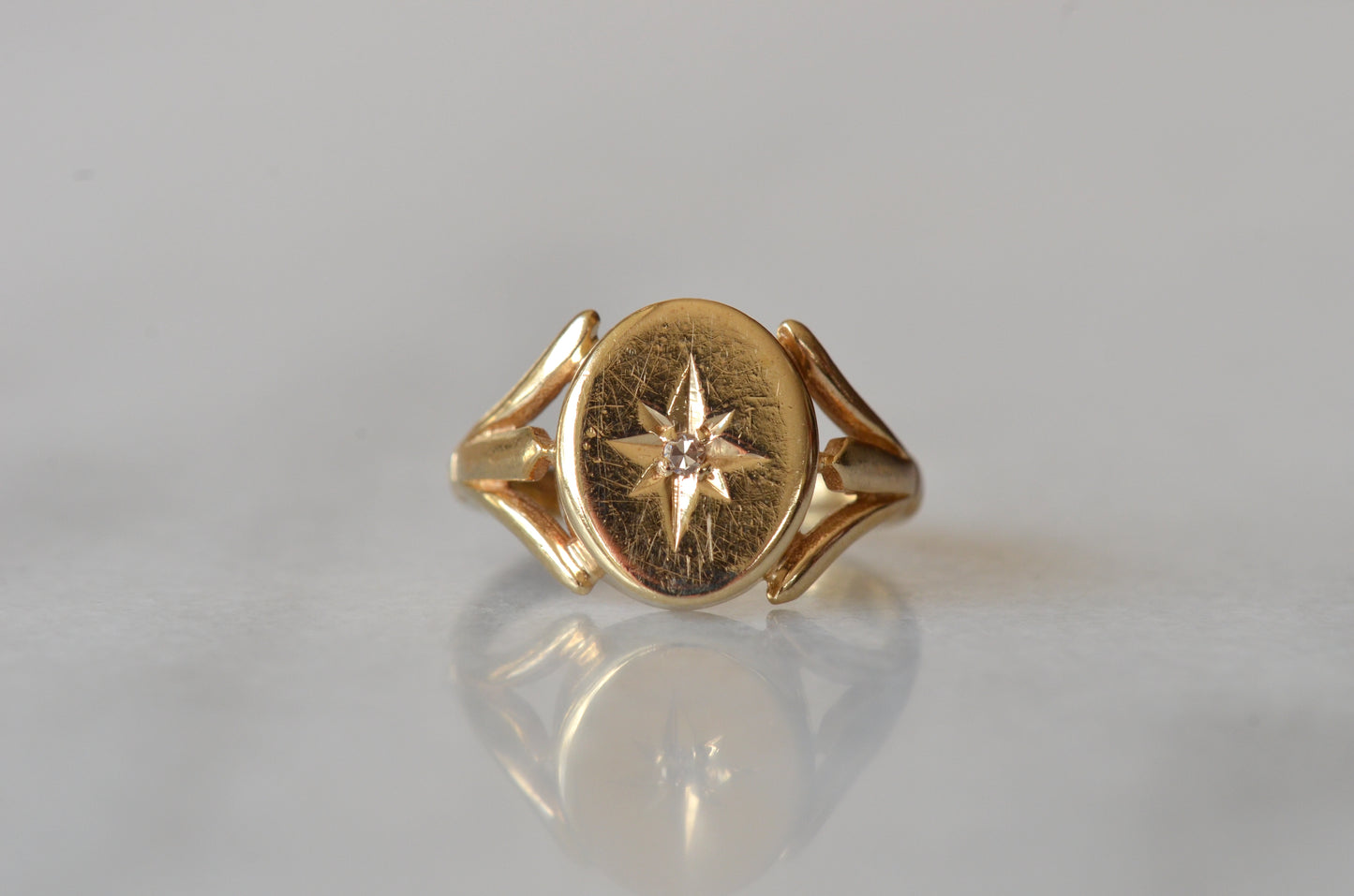 Bold Vintage Diamond Signet Ring
