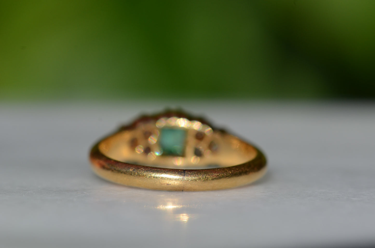 Vibrant Antique Emerald Cluster Ring