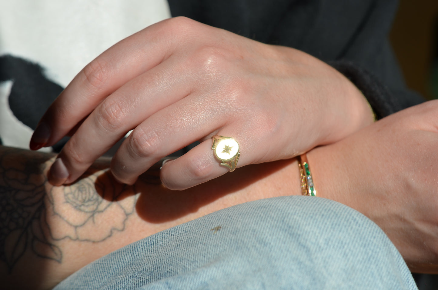 Bold Vintage Diamond Signet Ring
