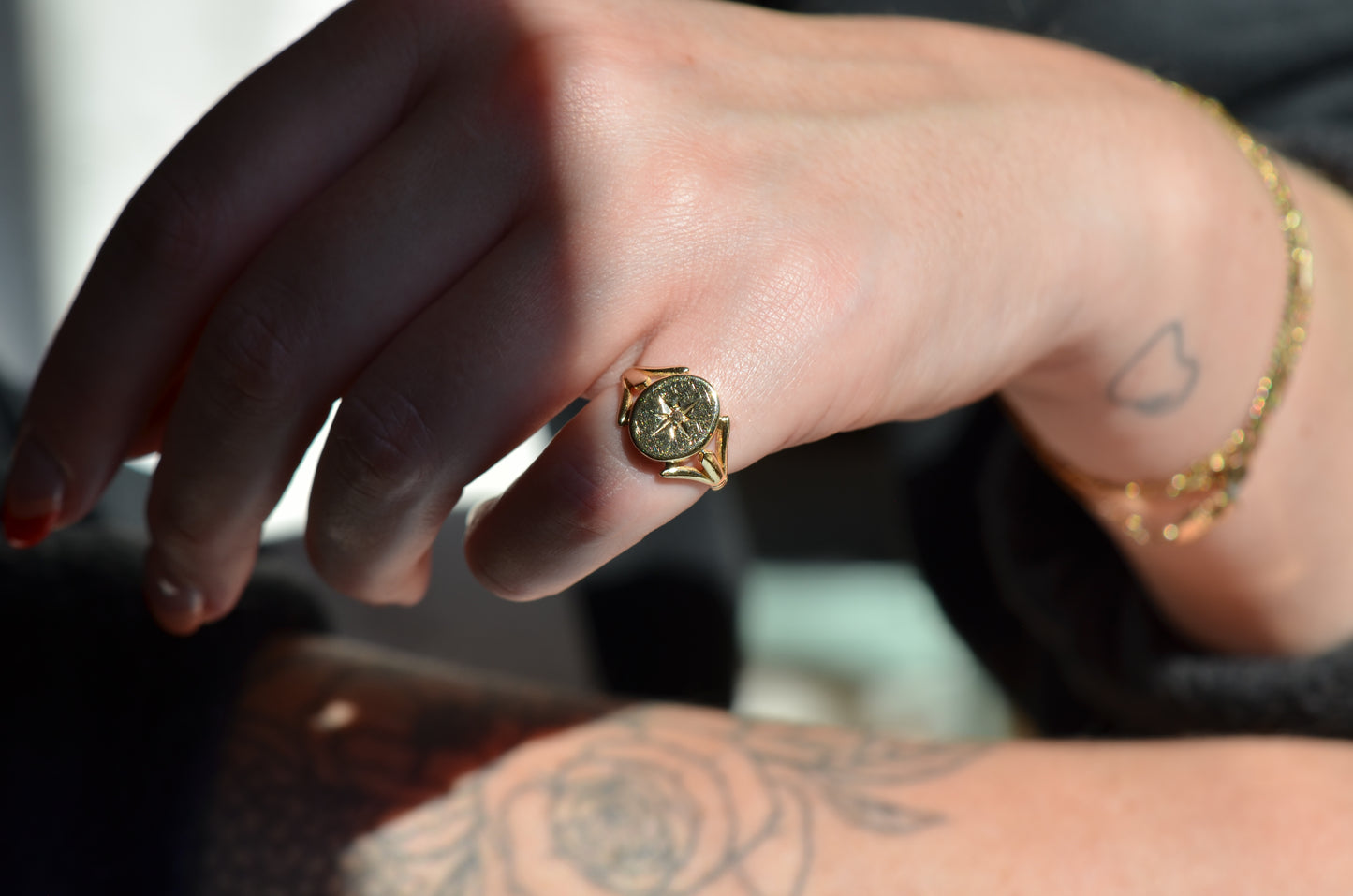 Bold Vintage Diamond Signet Ring