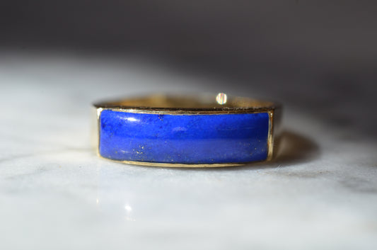 Striking Vintage Lapis Saddle Ring