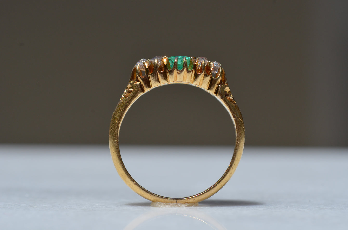 Vibrant Antique Emerald Cluster Ring