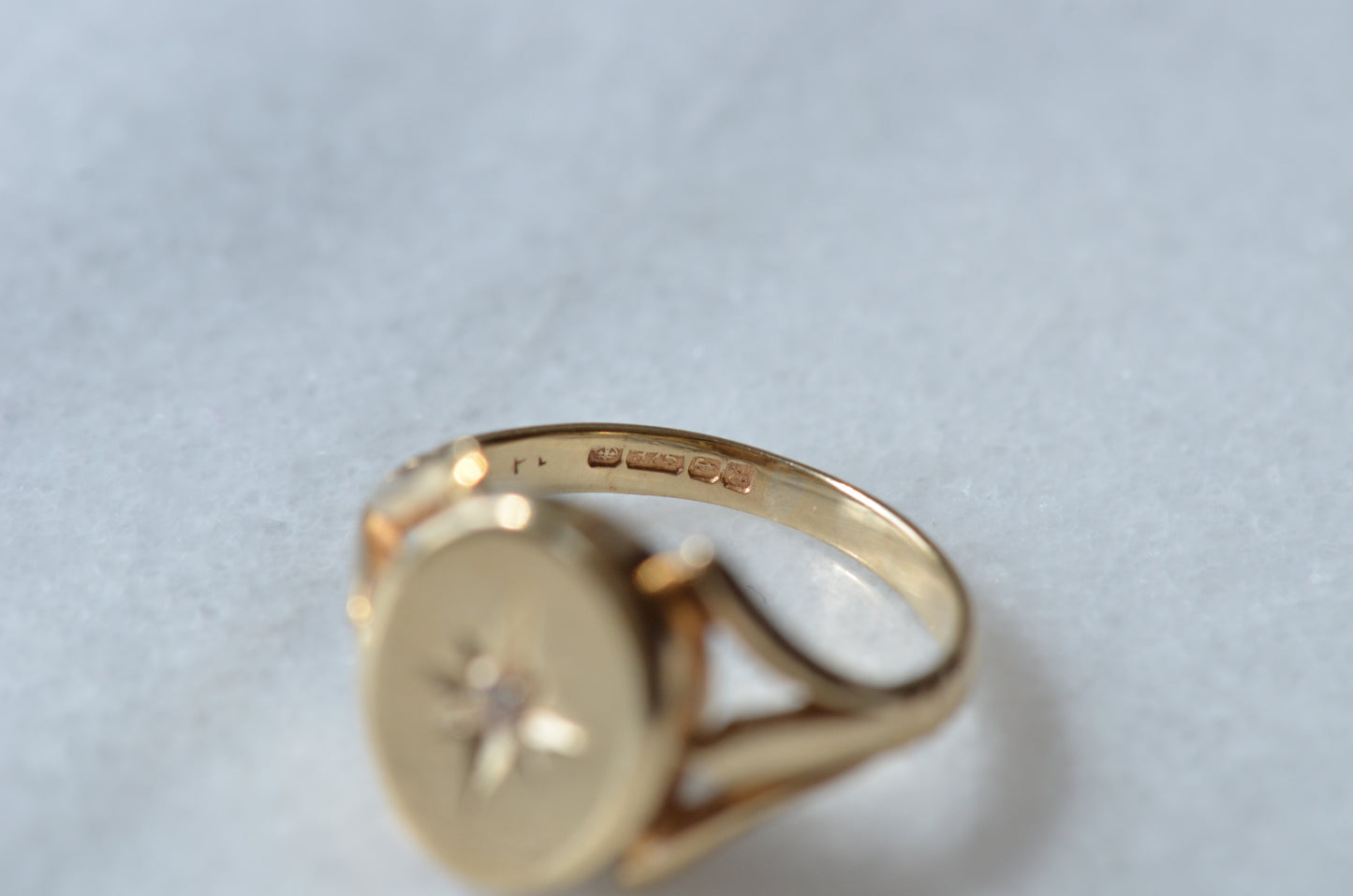 Bold Vintage Diamond Signet Ring