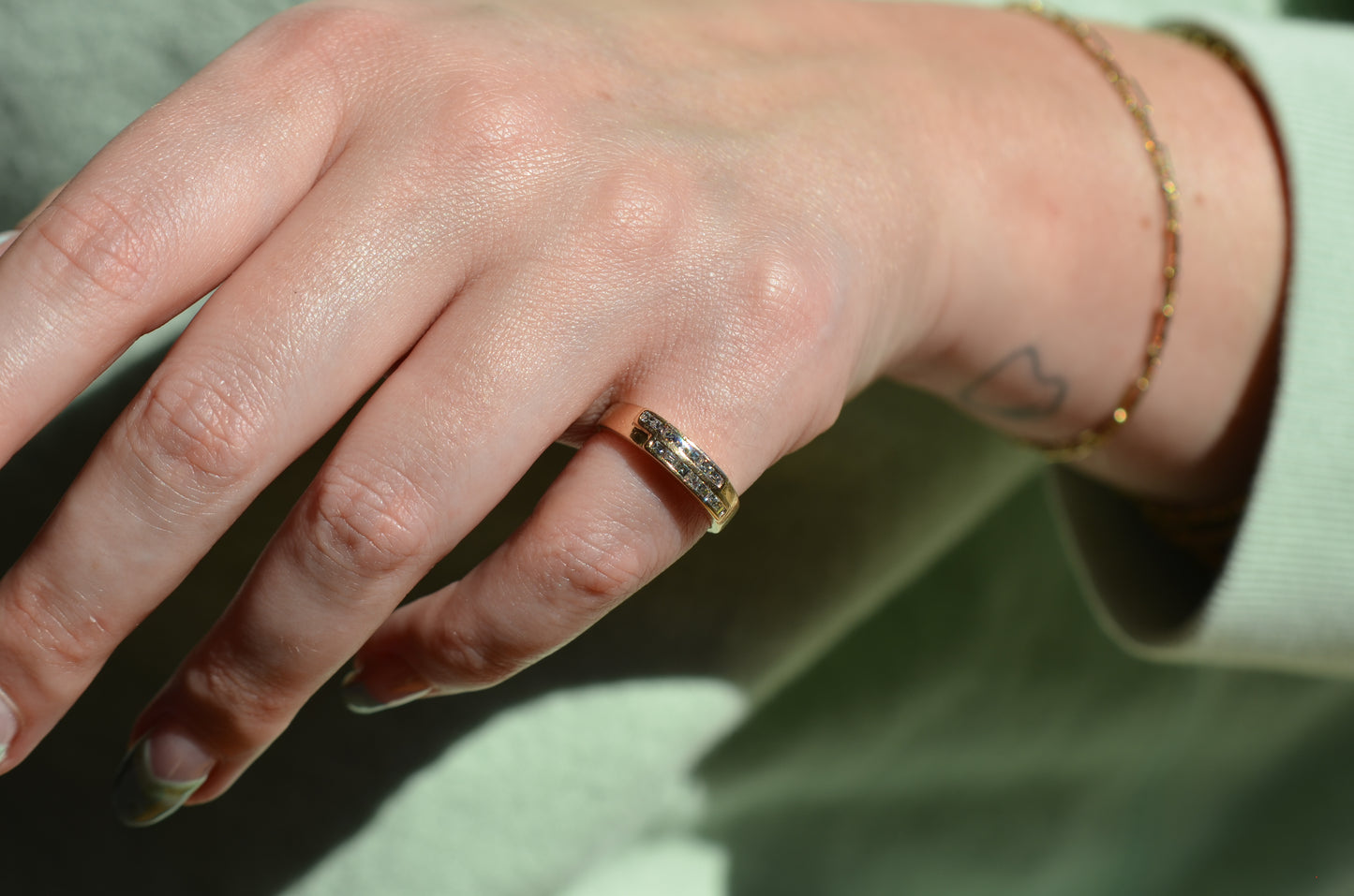 Sexy Vintage Carré Cut Diamond Band