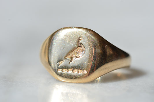 Heavy Vintage Bird Signet