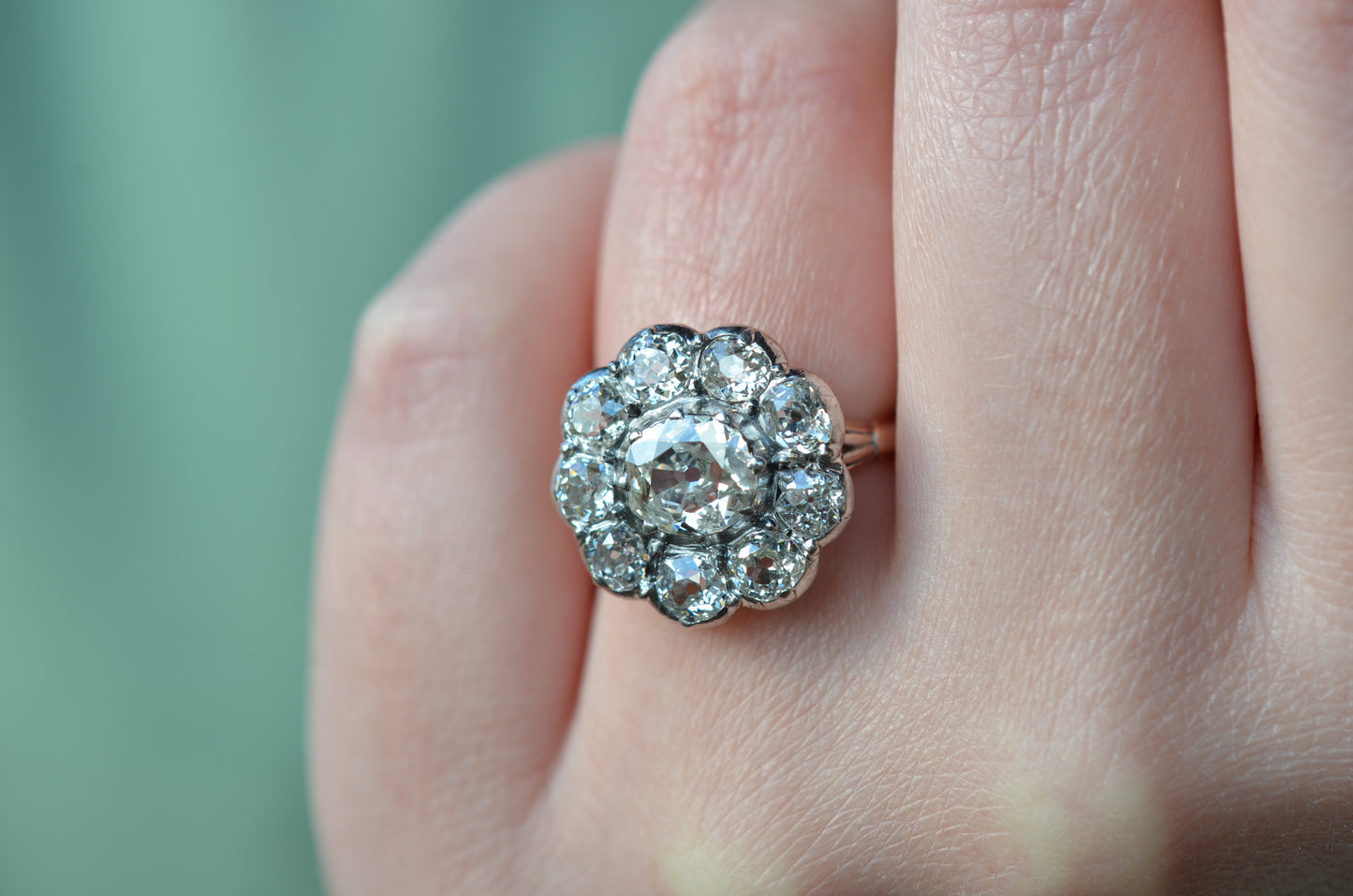 Outstanding Antique Cluster Ring