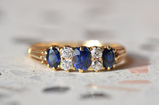 Stunning Antique Sapphire Diamond Band