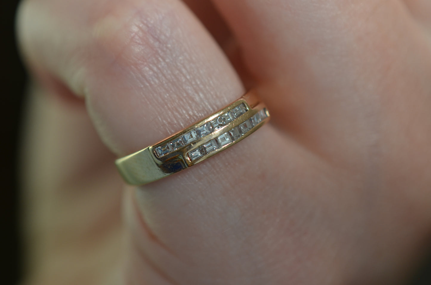 Sexy Vintage Carré Cut Diamond Band