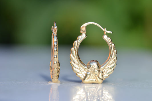Divine Vintage Cherub Hoops