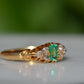 Vibrant Antique Emerald Cluster Ring