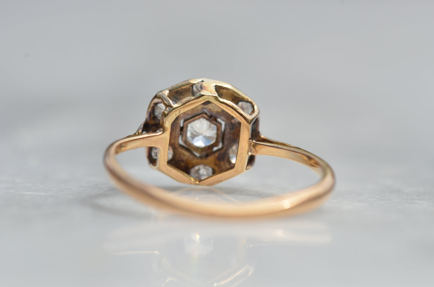 Dynamic Art Deco Pinwheel Cluster Ring