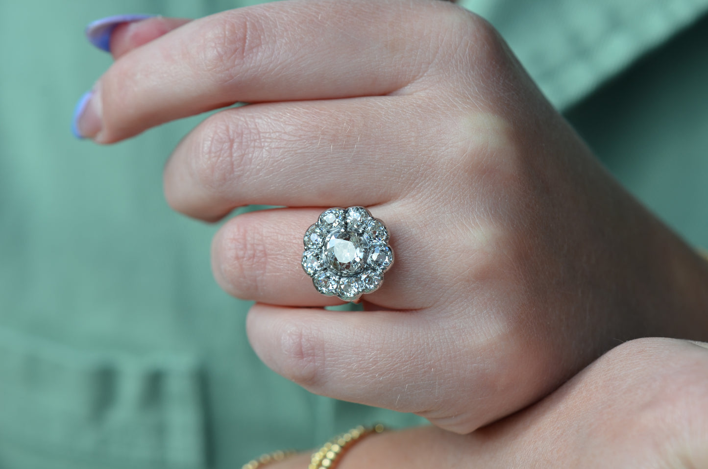 Outstanding Antique Cluster Ring