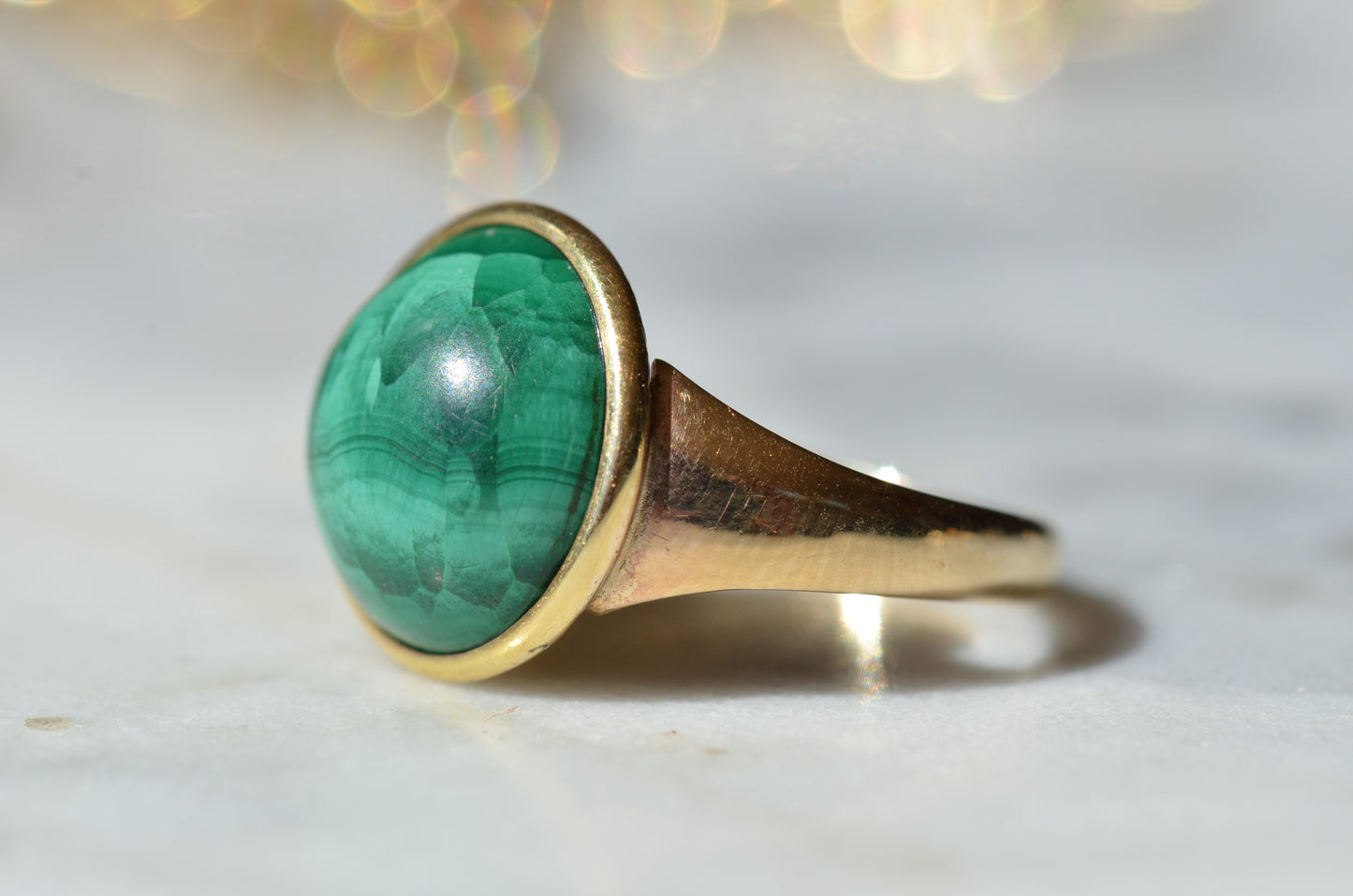 Vivid Vintage Malachite Ring
