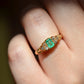 Vibrant Antique Emerald Cluster Ring