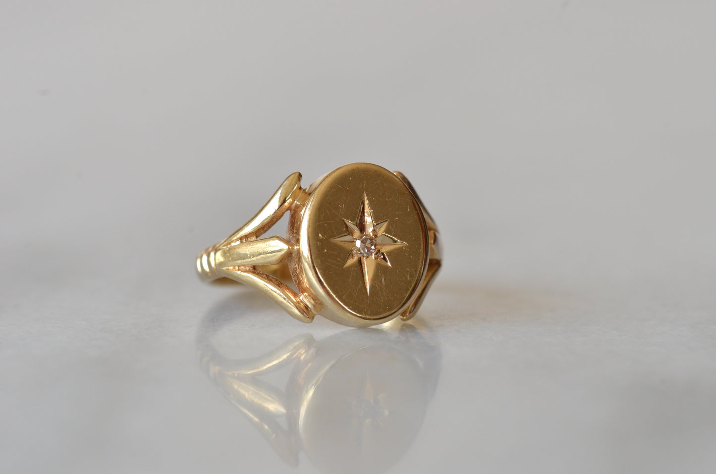 Bold Vintage Diamond Signet Ring