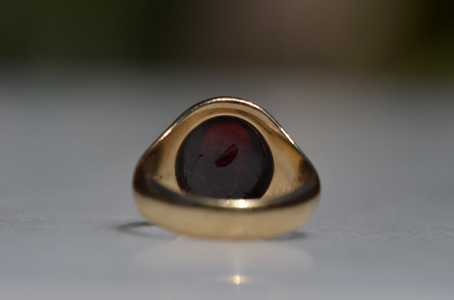 Dramatic Mid Century Garnet Ring