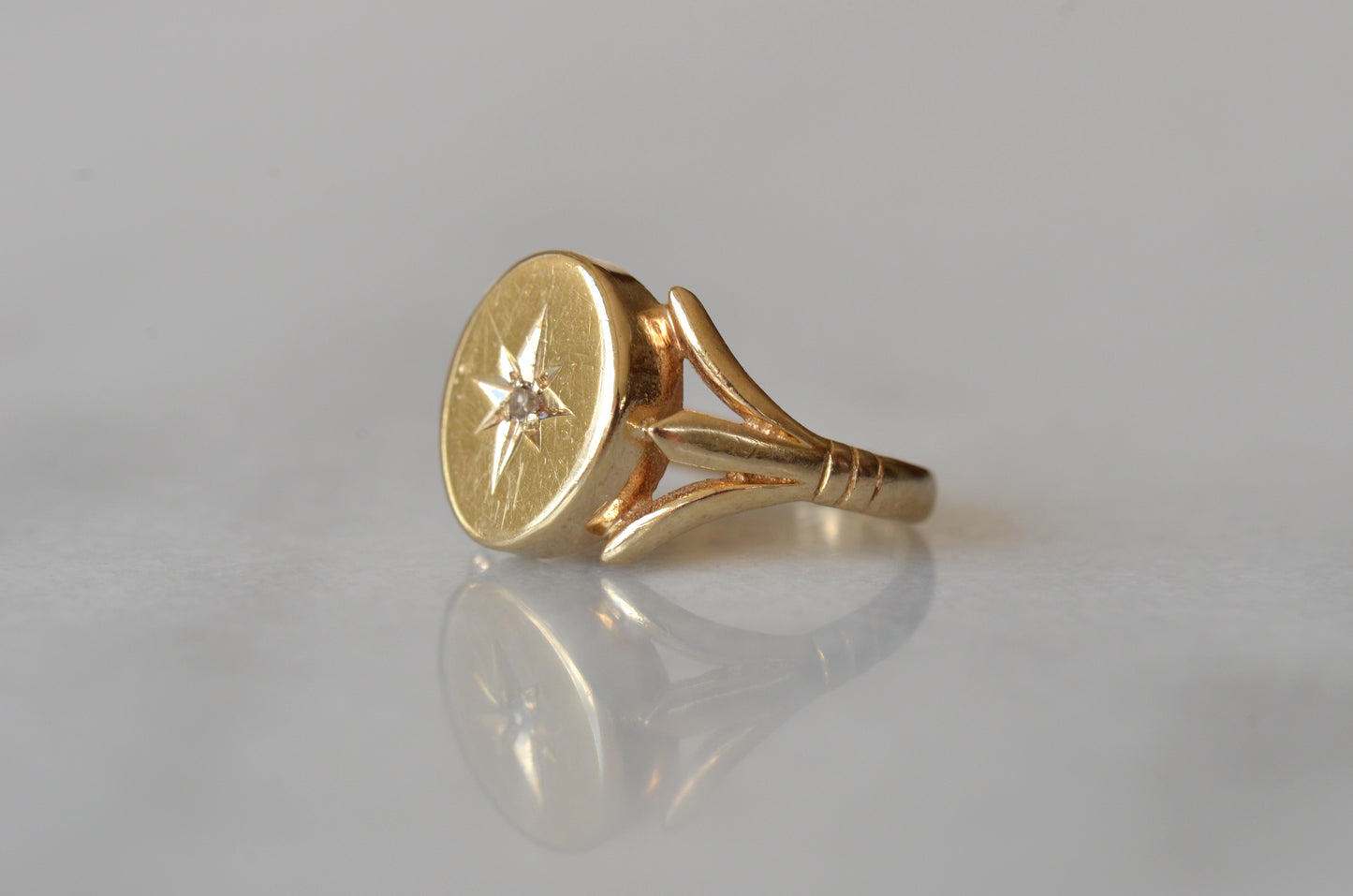 Bold Vintage Diamond Signet Ring
