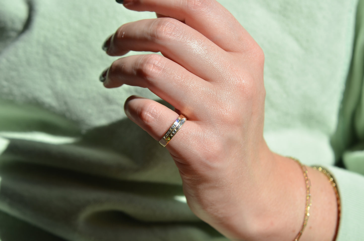 Sexy Vintage Carré Cut Diamond Band