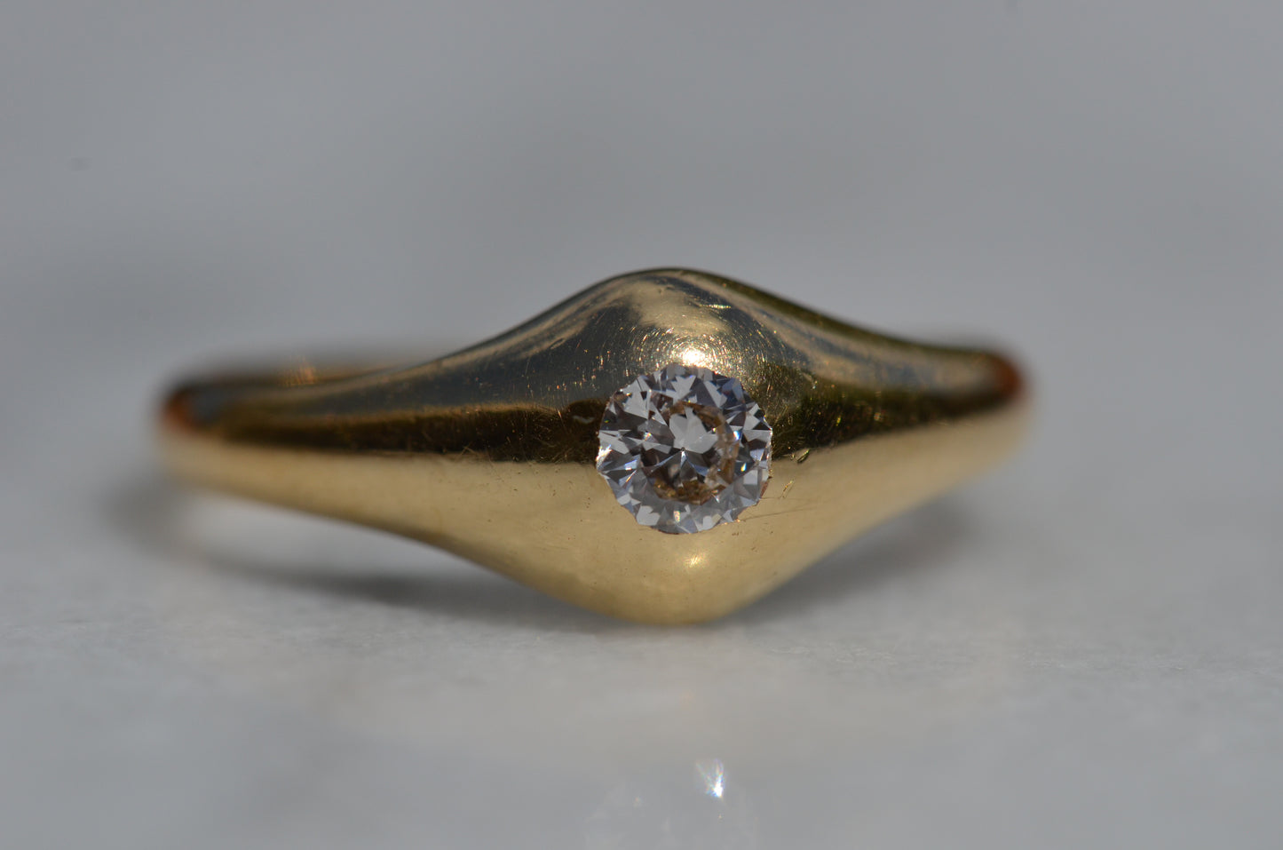 Vibrant Near-Antique Burnished Diamond Ring