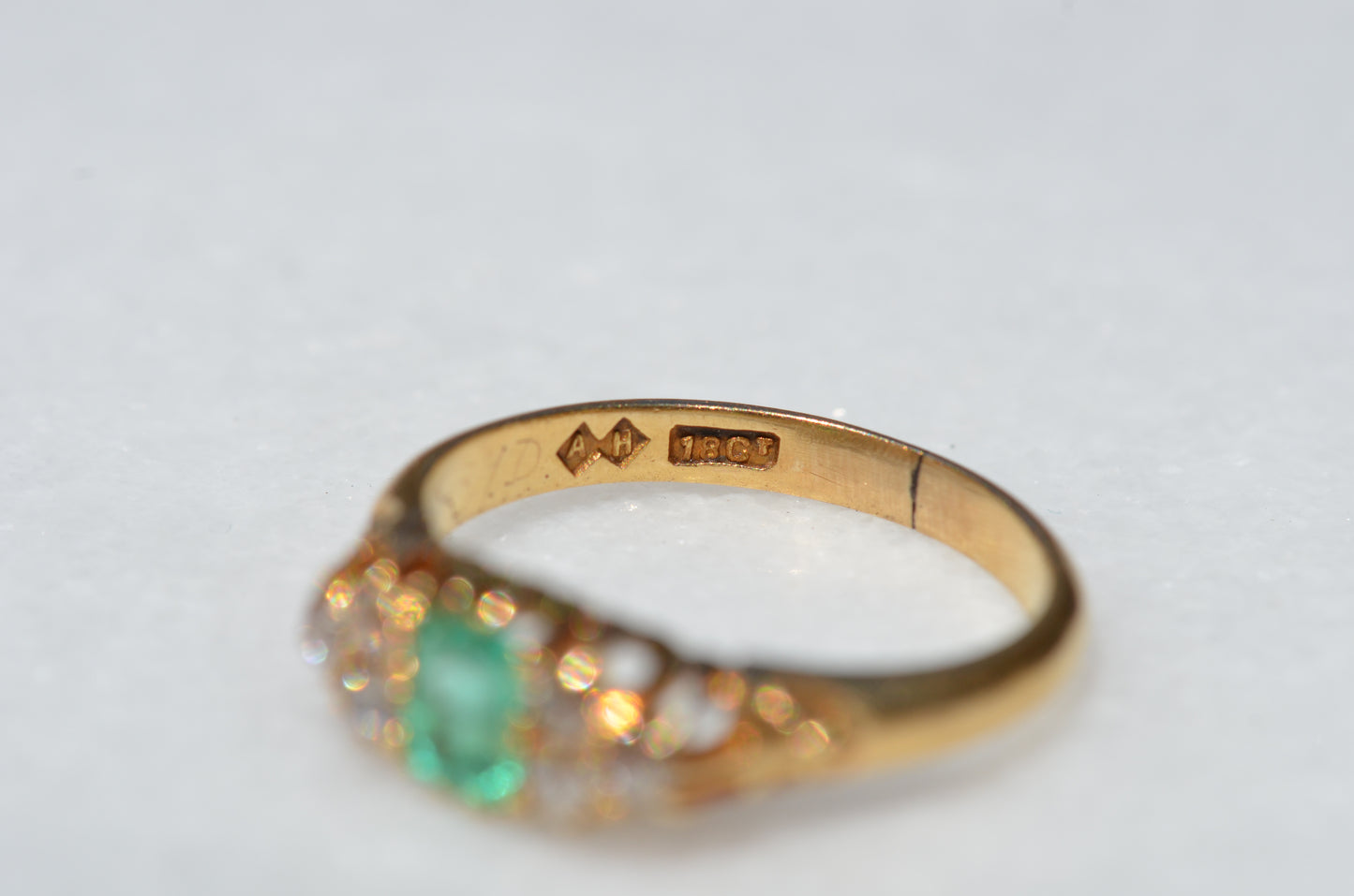 Vibrant Antique Emerald Cluster Ring