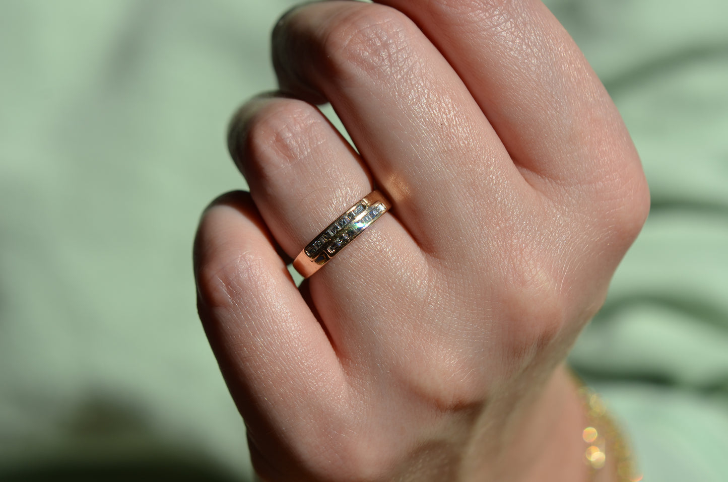 Sexy Vintage Carré Cut Diamond Band