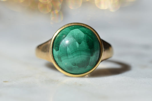 Vivid Vintage Malachite Ring