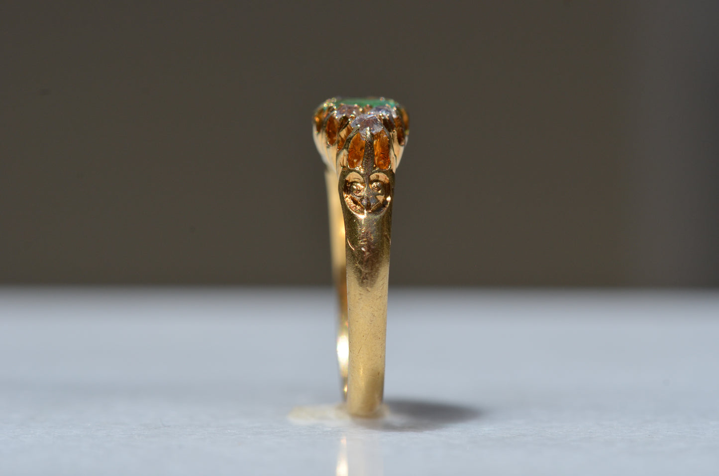 Vibrant Antique Emerald Cluster Ring