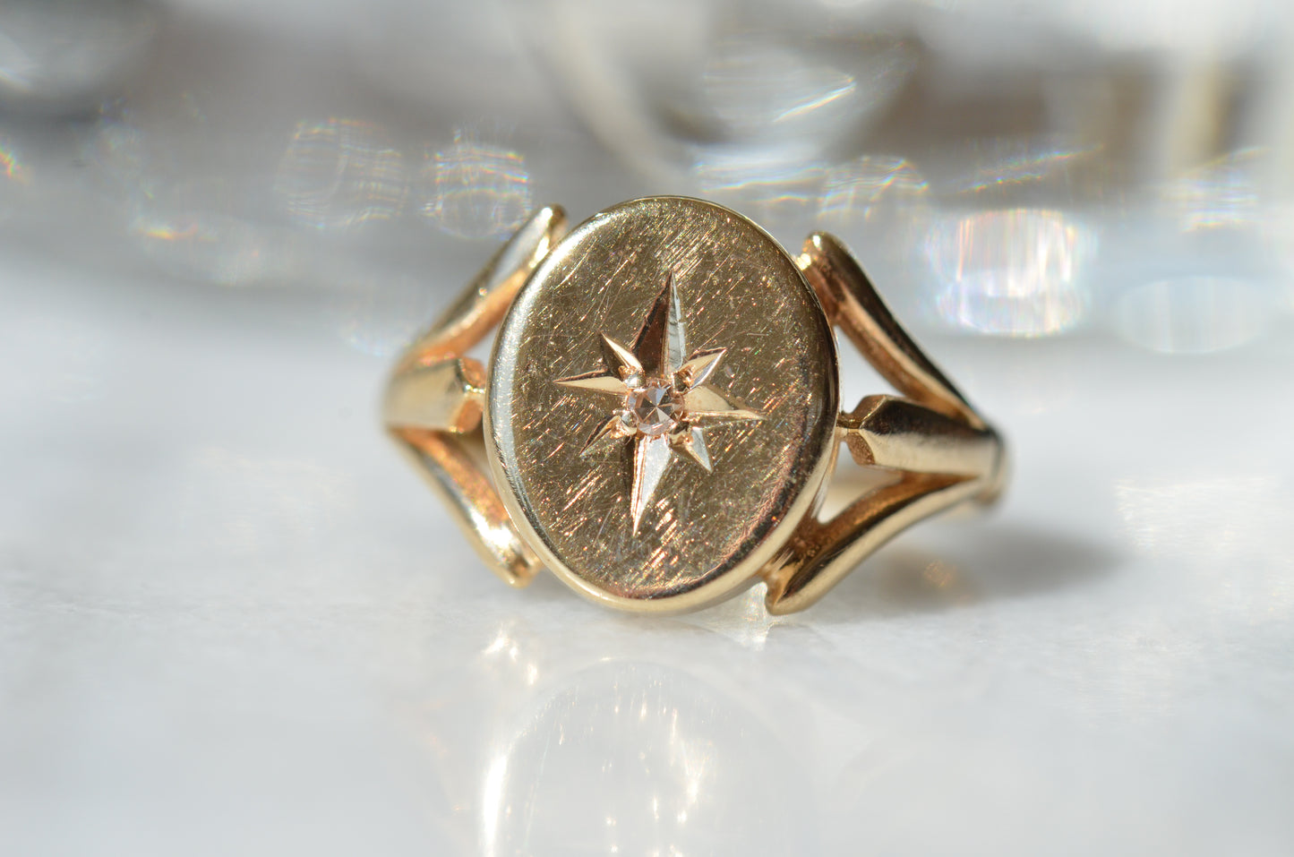 Bold Vintage Diamond Signet Ring