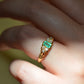 Vibrant Antique Emerald Cluster Ring