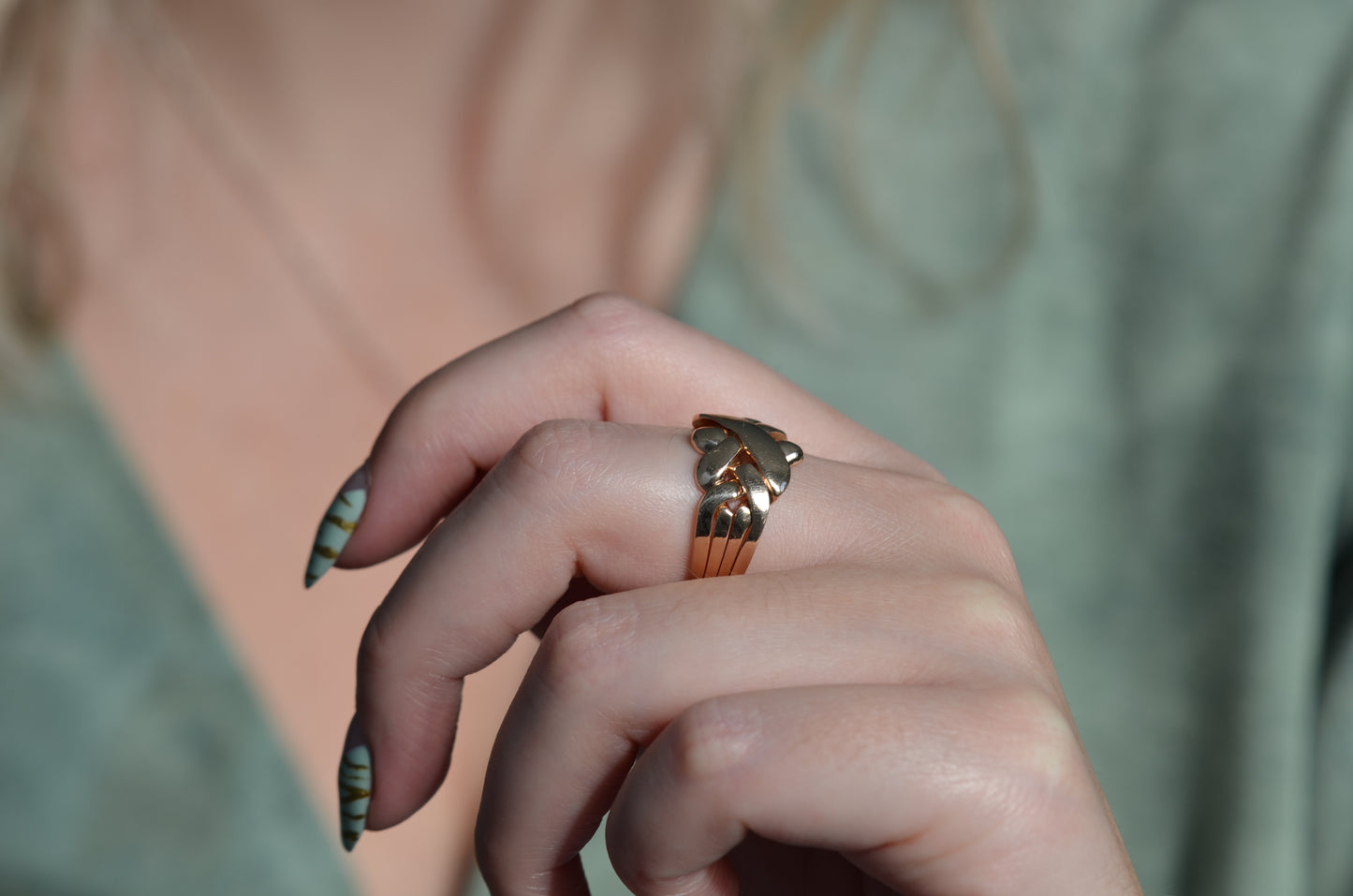 Rosy Vintage Puzzle Ring