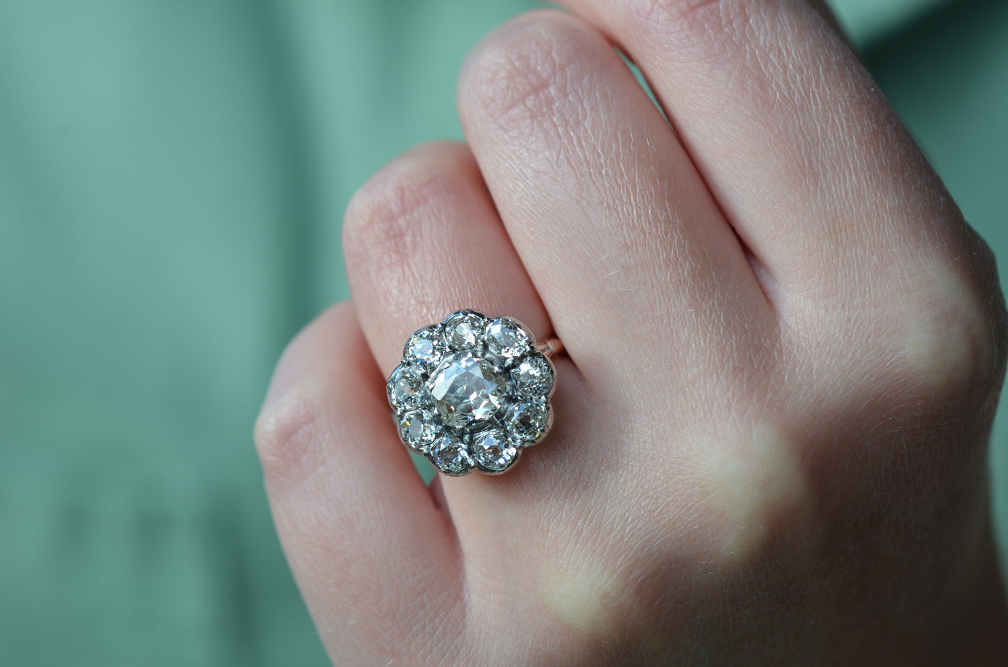 Outstanding Antique Cluster Ring