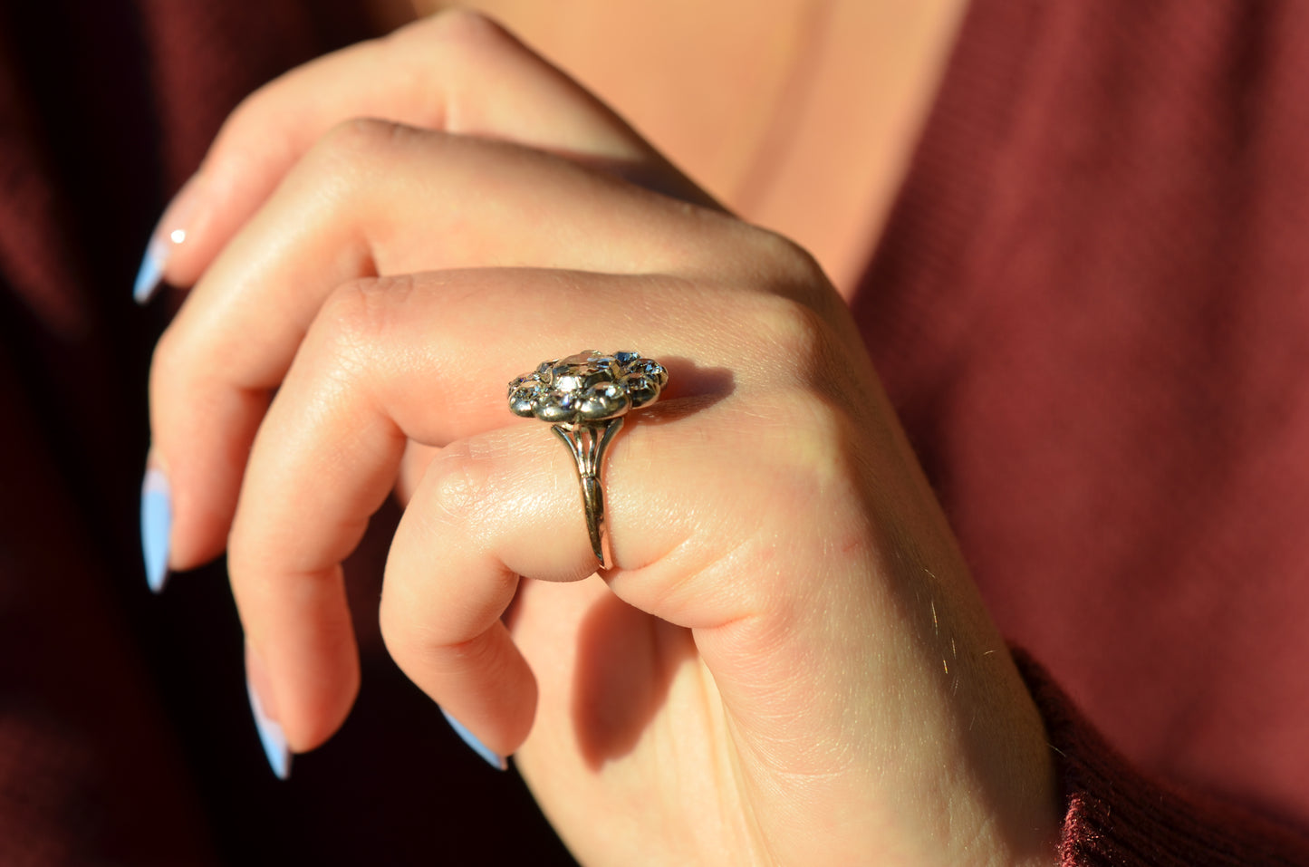 Outstanding Antique Cluster Ring