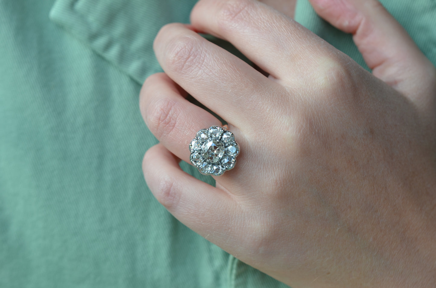 Outstanding Antique Cluster Ring